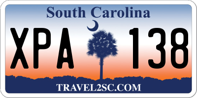 SC license plate XPA138