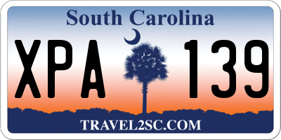 SC license plate XPA139