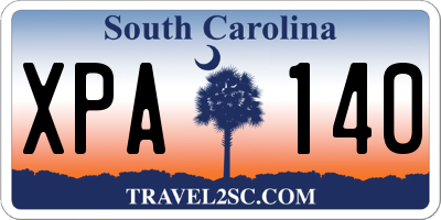 SC license plate XPA140