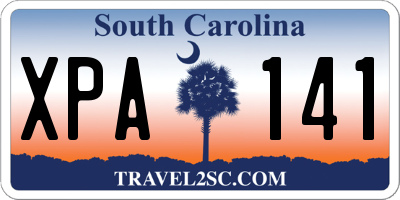 SC license plate XPA141