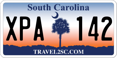 SC license plate XPA142