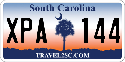 SC license plate XPA144