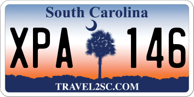 SC license plate XPA146