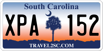 SC license plate XPA152