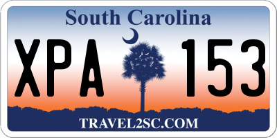 SC license plate XPA153