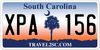 SC license plate XPA156