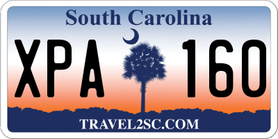 SC license plate XPA160