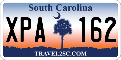 SC license plate XPA162