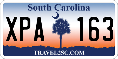SC license plate XPA163