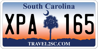 SC license plate XPA165