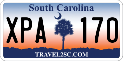 SC license plate XPA170