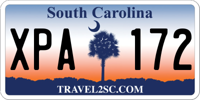 SC license plate XPA172