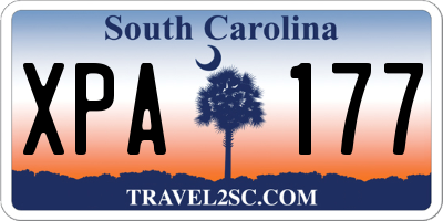 SC license plate XPA177