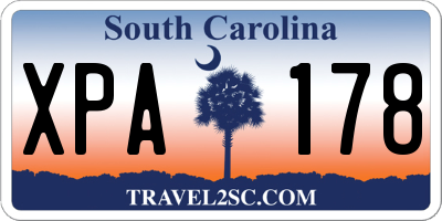 SC license plate XPA178