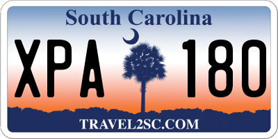 SC license plate XPA180