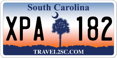 SC license plate XPA182