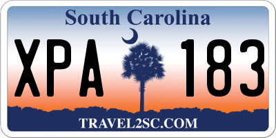 SC license plate XPA183