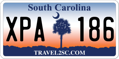 SC license plate XPA186
