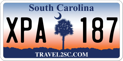 SC license plate XPA187