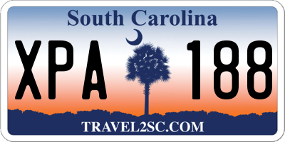 SC license plate XPA188
