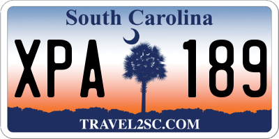 SC license plate XPA189