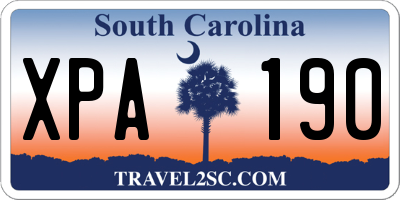 SC license plate XPA190