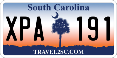 SC license plate XPA191