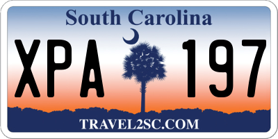 SC license plate XPA197