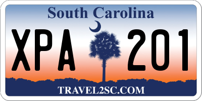 SC license plate XPA201