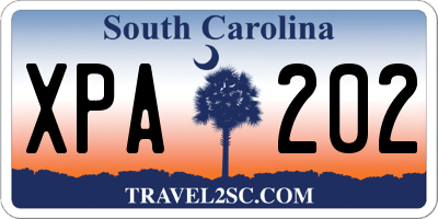 SC license plate XPA202