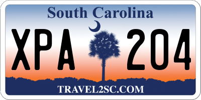 SC license plate XPA204