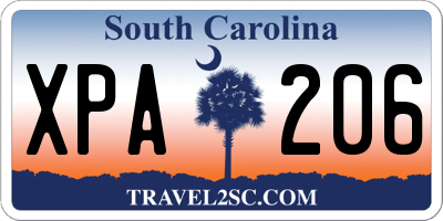 SC license plate XPA206
