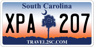 SC license plate XPA207