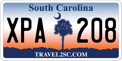 SC license plate XPA208