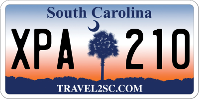 SC license plate XPA210