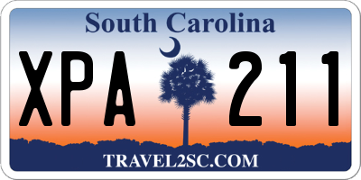 SC license plate XPA211