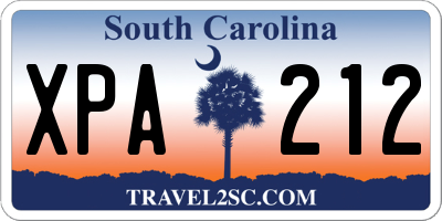 SC license plate XPA212