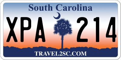 SC license plate XPA214