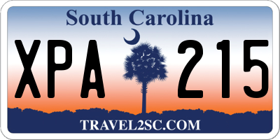 SC license plate XPA215