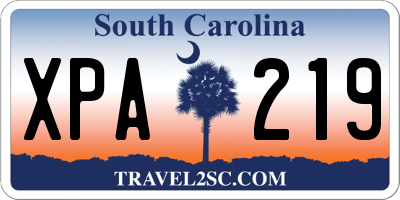 SC license plate XPA219