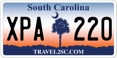 SC license plate XPA220
