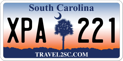 SC license plate XPA221