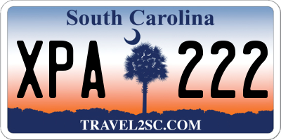 SC license plate XPA222