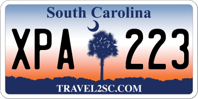 SC license plate XPA223