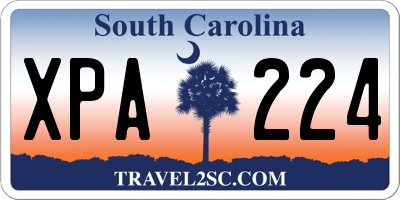 SC license plate XPA224