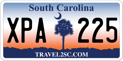 SC license plate XPA225