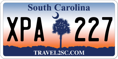 SC license plate XPA227