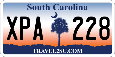 SC license plate XPA228