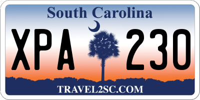 SC license plate XPA230