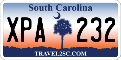 SC license plate XPA232